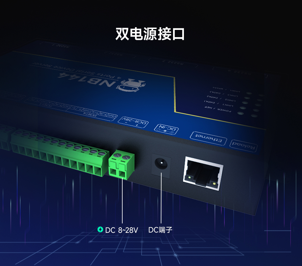 14工業(yè)級4路串口服務器