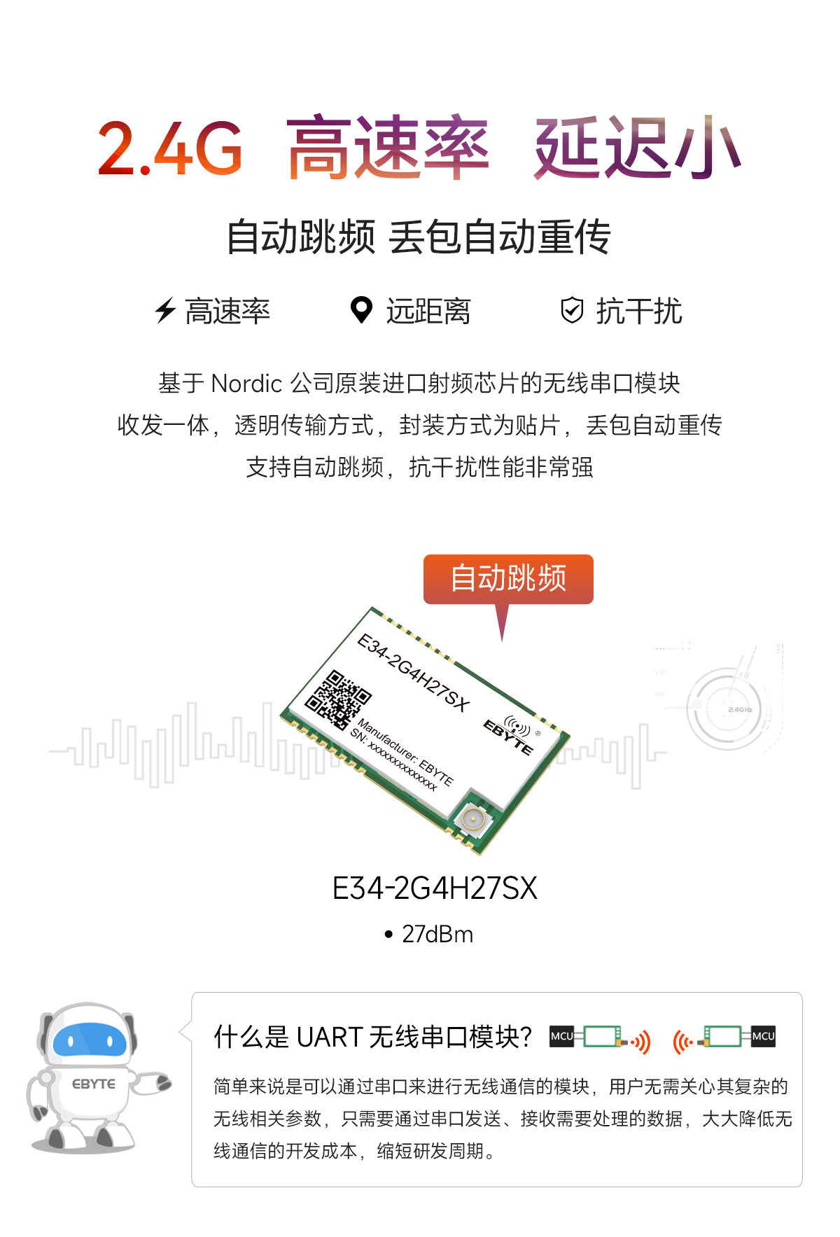 E34-2G4H27SX自動(dòng)跳頻無(wú)線串口模塊 (1)