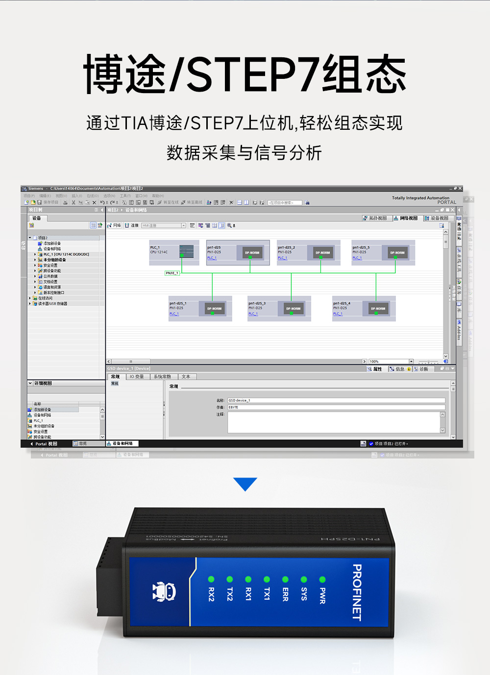 PN1-D25PH雙網(wǎng)口Profinet網(wǎng)關(guān)組態(tài)