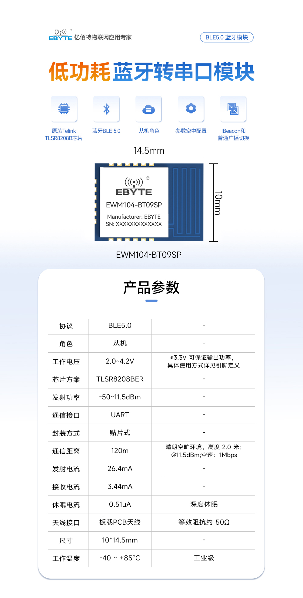 EWM104-BT09SP 藍(lán)牙模塊詳情頁 (1)