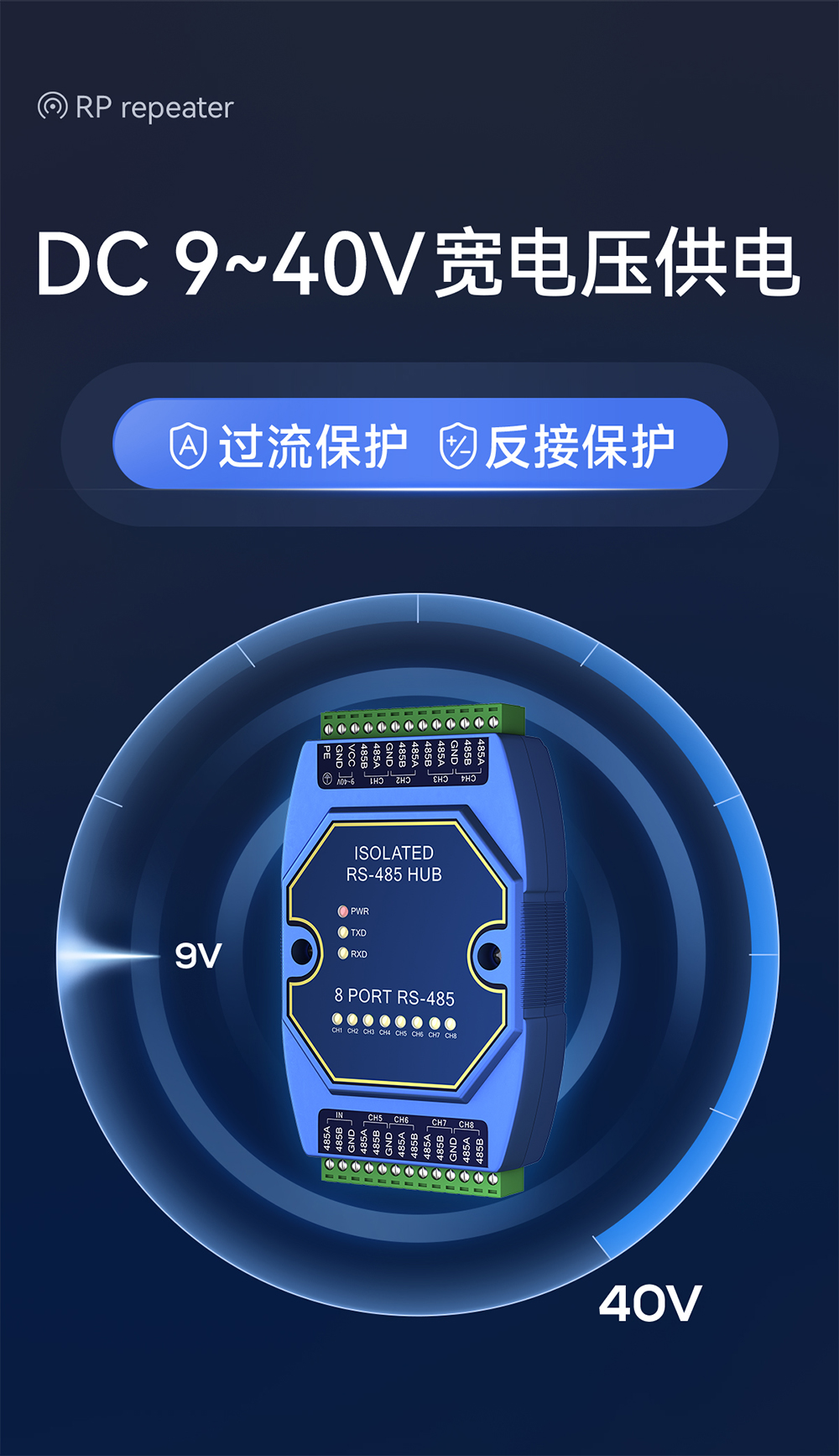 E810-R18 隔離型8路RS485集線器 (3)