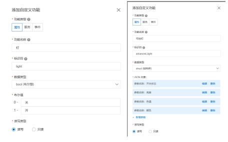 云平臺物模型
