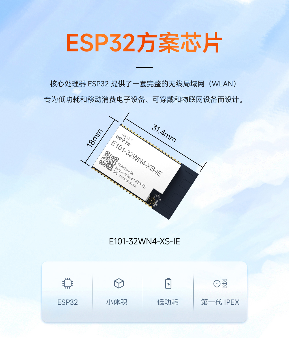 E101-32WN4-XS-IE 雙模藍(lán)牙WiFi模塊詳情頁(yè)01