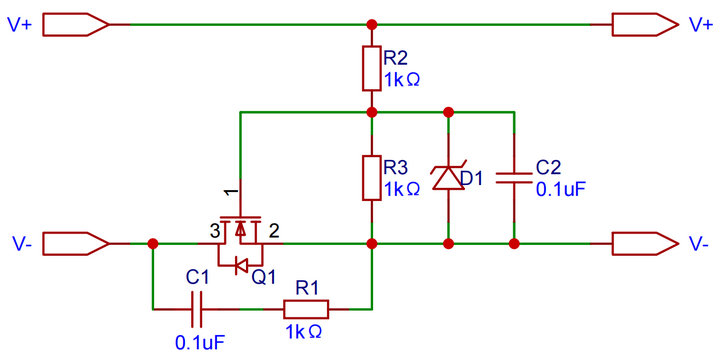 4 NMOS管防反接電路