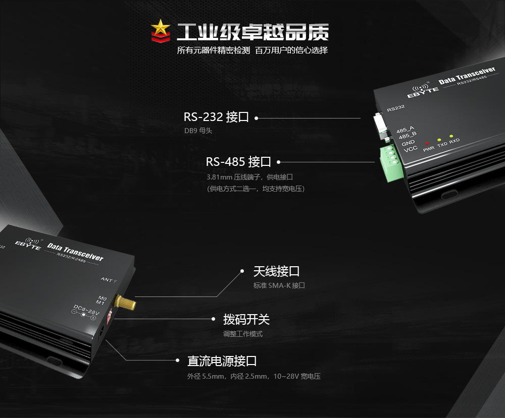 E62-DTU(433D20) 全雙工跳頻數(shù)傳電臺(tái) (6)