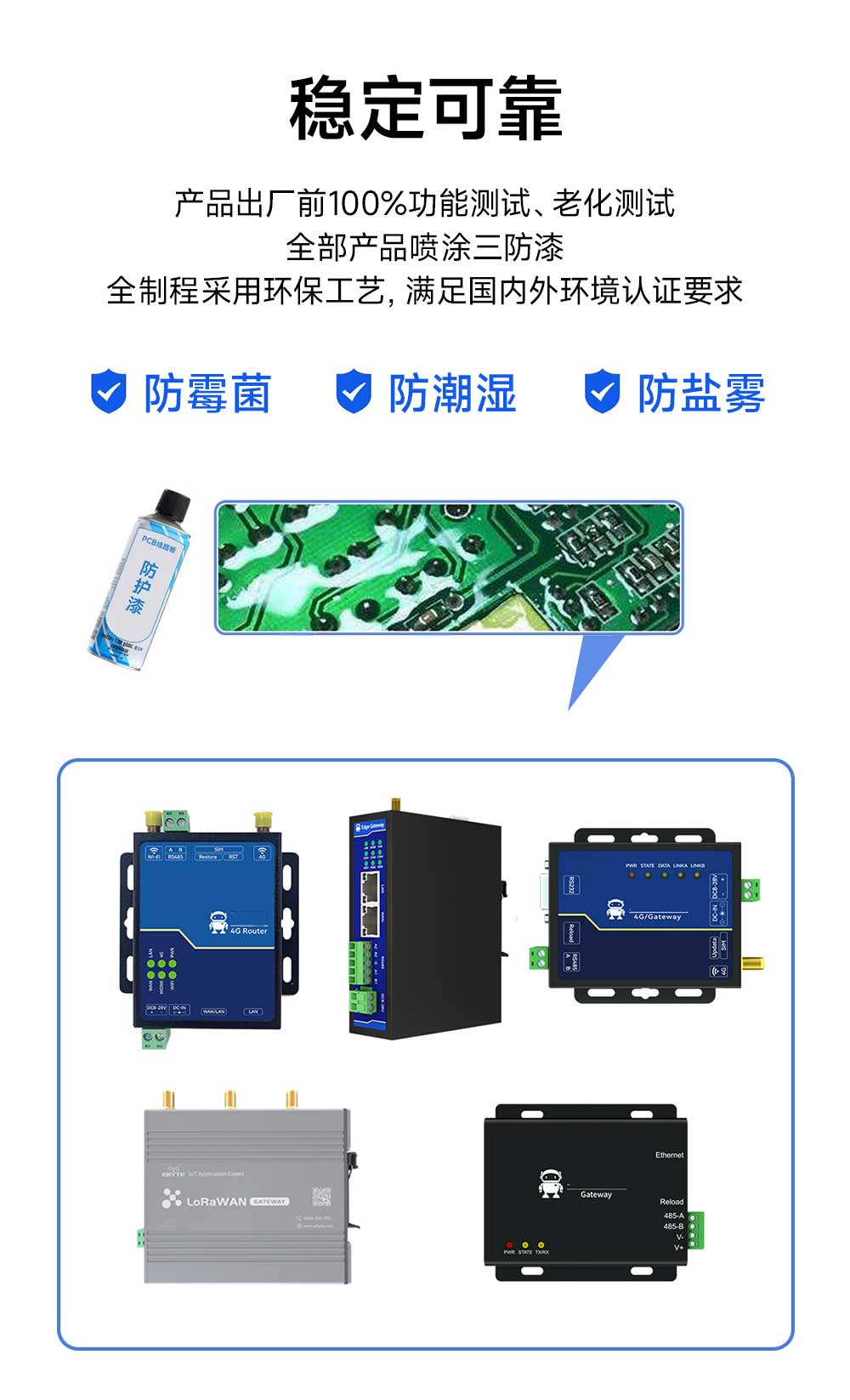 無線網(wǎng)關(guān)三防漆防護