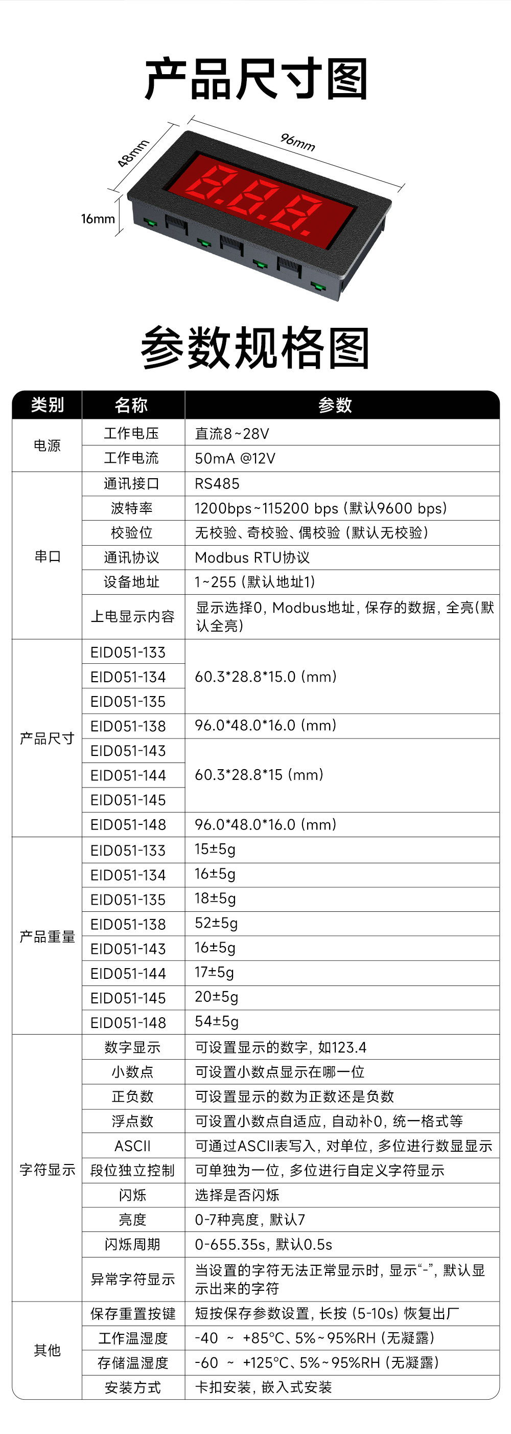 EID051系列RS485串口控制3位Modbus數(shù)碼管 (15)
