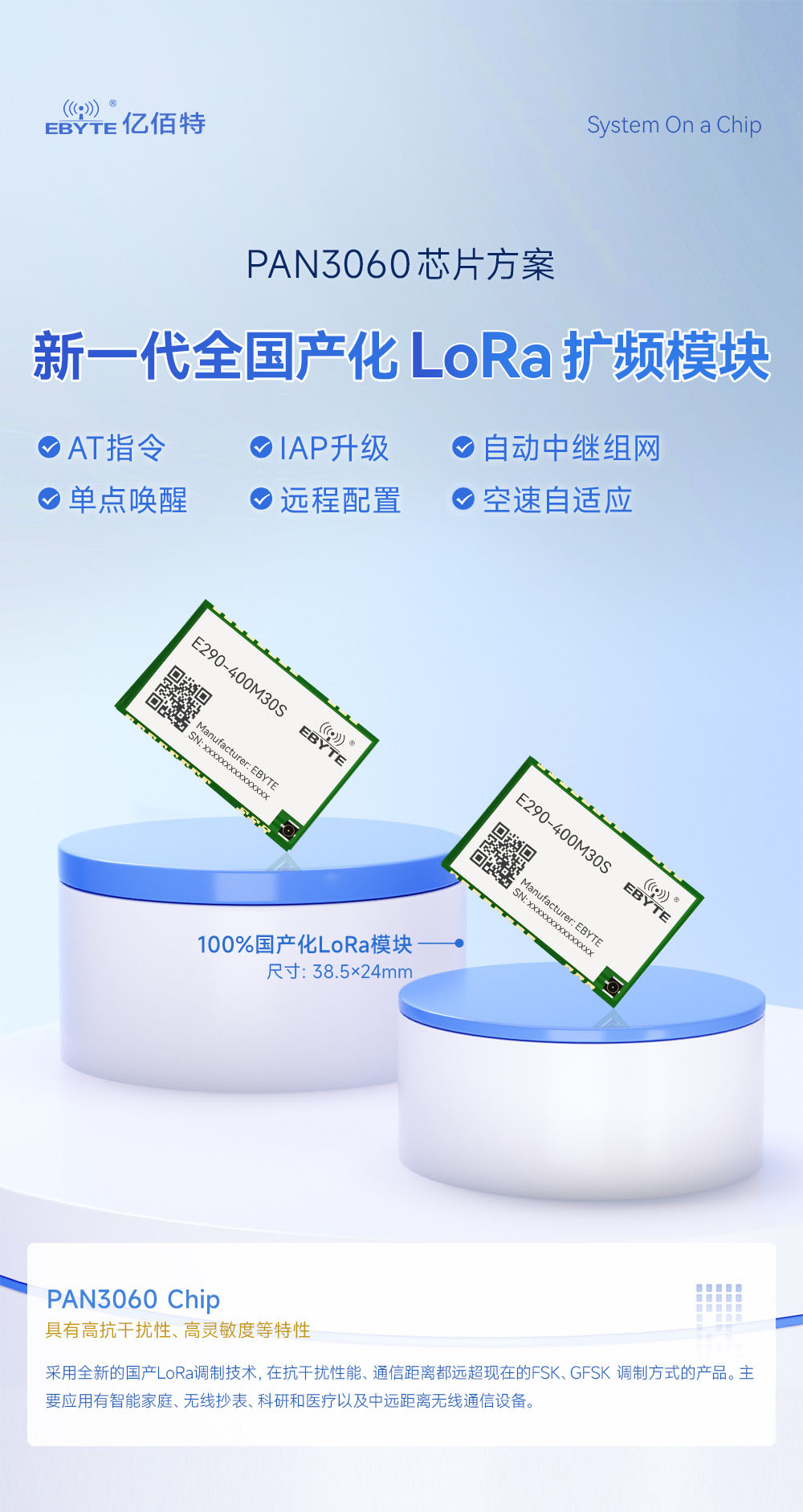 E290-400M30S 國(guó)產(chǎn)ChirpIoT?技術(shù)LoRa模塊詳情簡(jiǎn)介 (1)